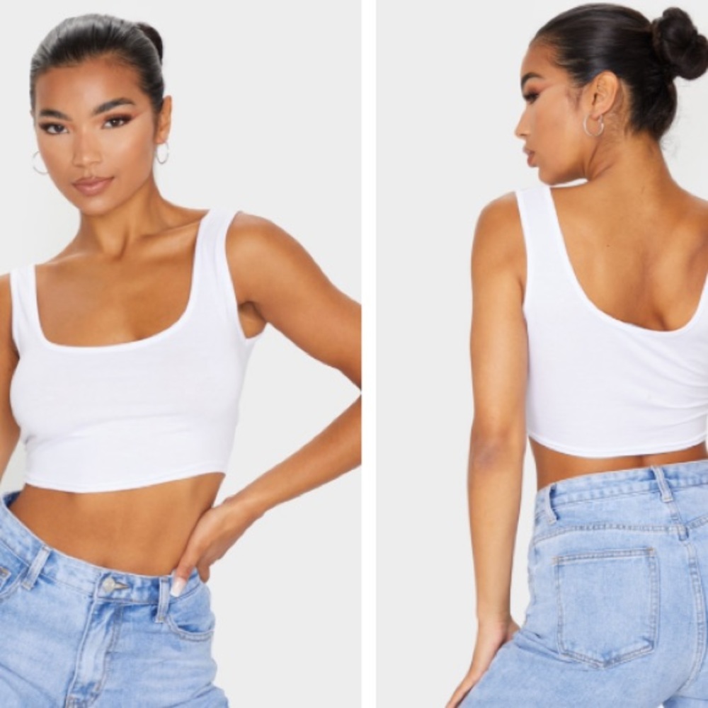 PLT basic white crop top